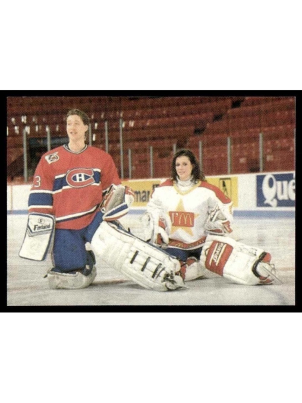 Patrick Roy Manon Rheaume 1993/94 Montreal Canadians Promo Hockey Card